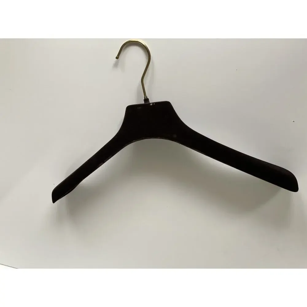 Bottega Veneta Brown Velvet Sweater/Dress Hangers Gold Hardware 14x5x1.5
